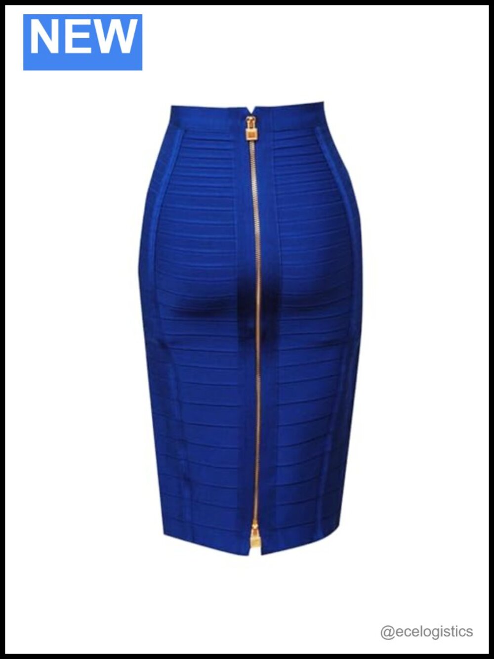 High Waist Elastic Slim Fit Pencil Skirt Knee Length Bodycon Office Midi Skirt